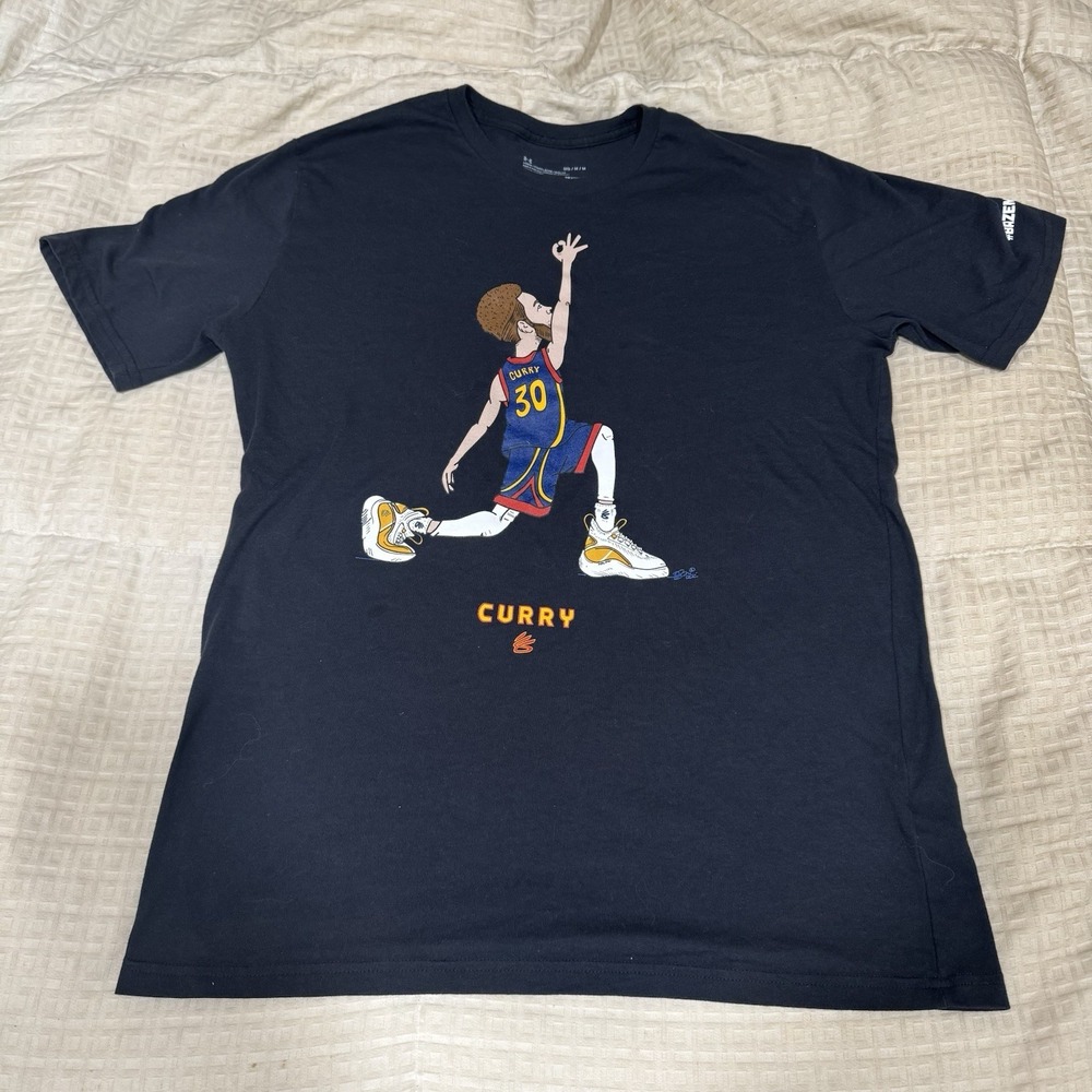 Under Armour Steph Curry HeatGear Black Graphic #Bazemoring T-Shirt Size Medium